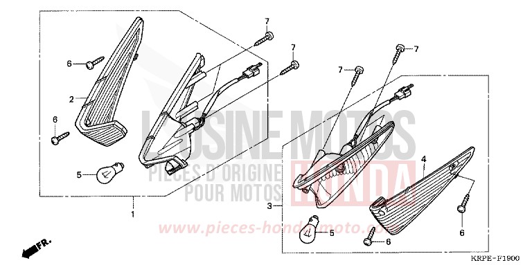 CLIGNOTANT AVANT de SCV 100 Lead CANDY BLAZING RED (R195) de 2005